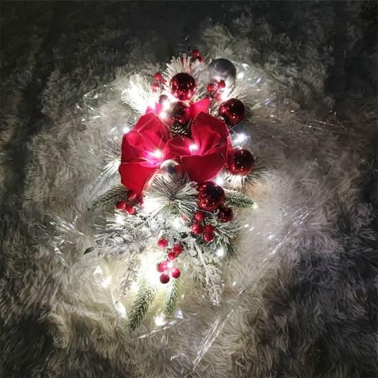 Искусственные рождественские лестничные гирлянды, светодиодные рождественские лестничные гирлянды в форме слезы, снежные матовые светильники, подвесные подвески для перил лестницы, стены, окна