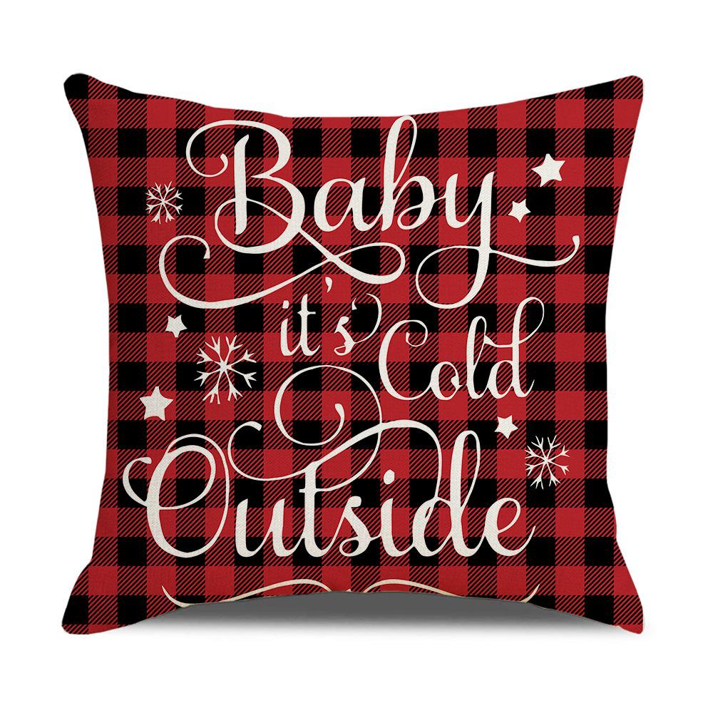 Красный клетчатый рождественский наволочка льняная наволочка для диванной подушки офисная наволочка новый стиль