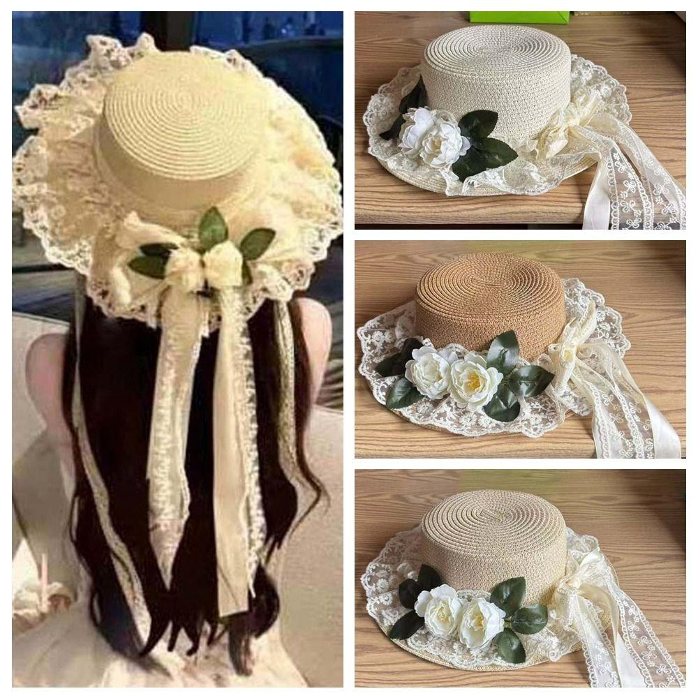 Дышащая пляжная кепка для отпуска, легкая, с гирляндой, шляпа-федора, соломенная шляпа с широкими полями, солнцезащитный топ, плетеная солнцезащитная кепка, женская
