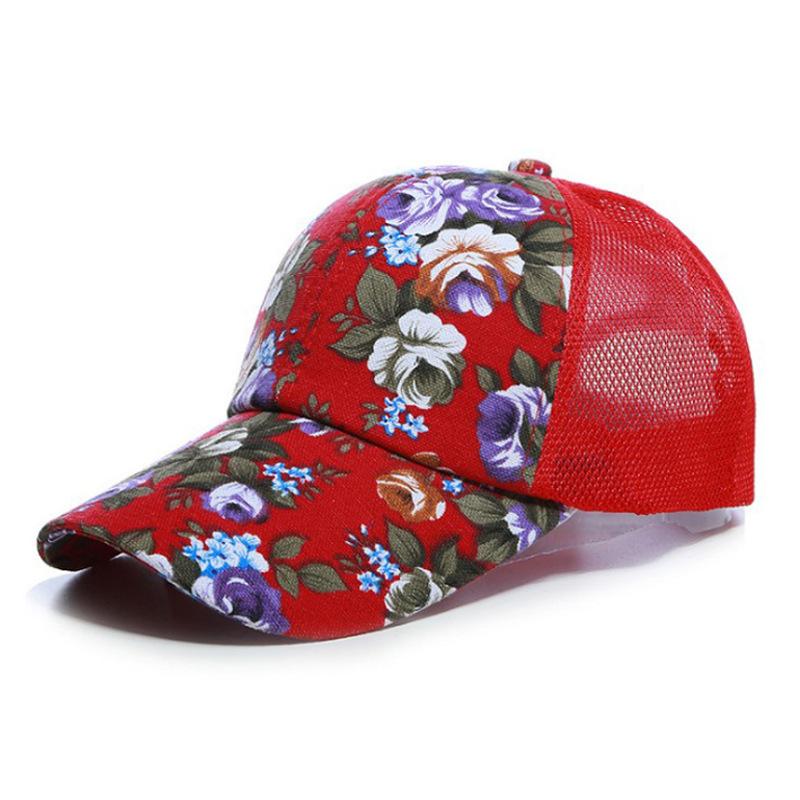 Летняя женская бейсболка, кепка с солнцезащитным козырьком, сетчатая кепка с цветочным узором, начиная с утверждения