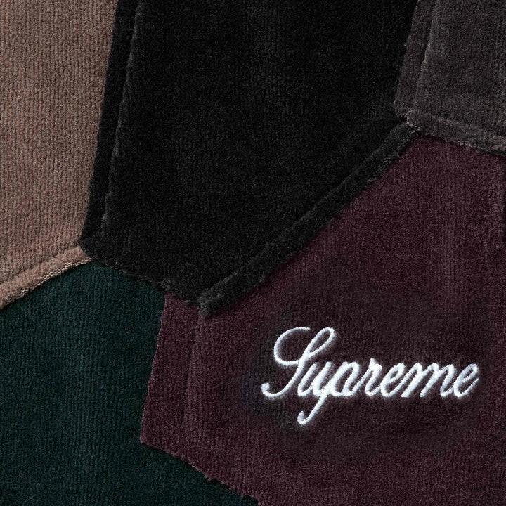 Supreme Пэчворк Велюр Короткий Темно-синий