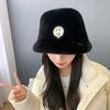 Японская шляпа из лисьего меха, теплая, однотонная, милая и симпатичная, шляпа-ведро