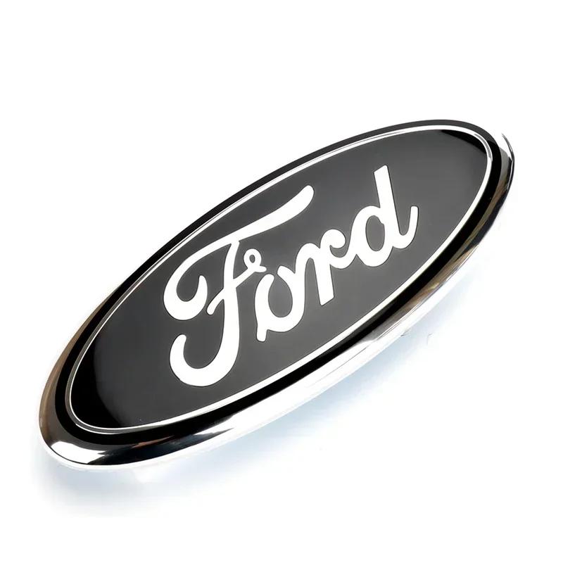 LLI6 17.5/23CM Car Head Cover Emblem Rear Cover Sticker Decoration for Ford Mondeo Fusion Focus Fiesta Kuga Edge Transit Ecosport