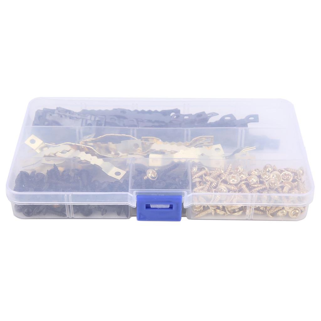 120Pcs Picture Hanger Set Metal Double Hole Frame Hanging Tool Kit with 240Pcs Screws