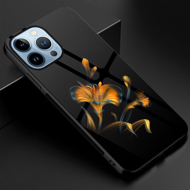 Чехол с цветами и растениями для Iphone 14 13 11 12 Pro Max Mini Xs Xr X 7 8 6s Plus Se 2022, роскошная задняя крышка из закаленного стекла