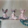 Home Decor Sphynx Cat Meditate Collectible Figurines Miniature Buddha Cat Figurine Animal Model Doll Toys Hairless Cat Figurine