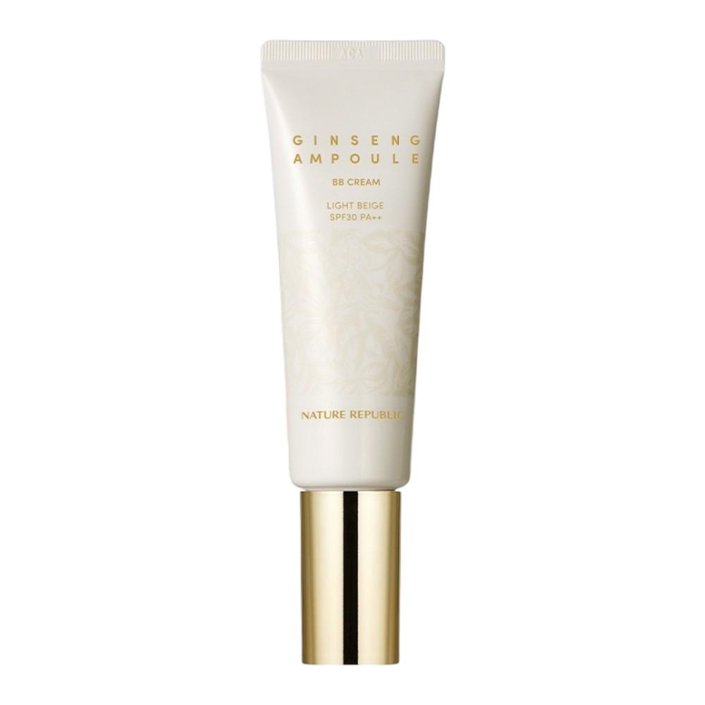 Nature Republic Ginseng Ampoule BB Cream SPF30 PA+ 01 Light Beige, Nourishing & Radiant Base Makeup, 50ml