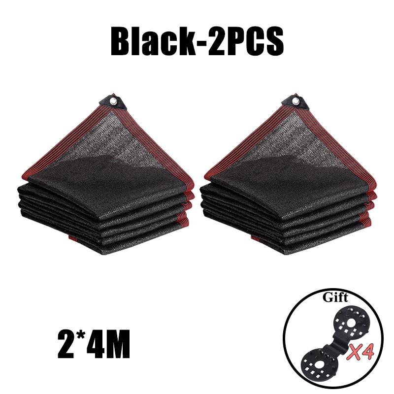 Черная тканевая сетка для защиты от солнца с проклеенным краем и люверсами, солнцезащитная сетка для перголы, теплицы с растениями, сада, патио, навеса