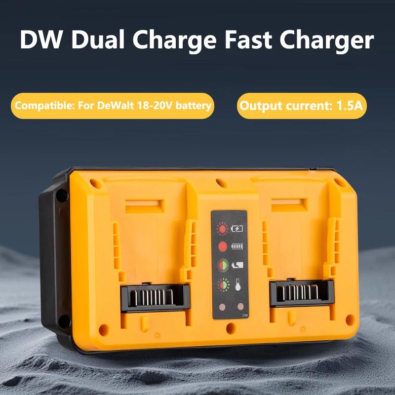 NEW Portable Dual Ports Charger For 18V-20V Lithium Battery Rechargeable DCB207 DCB206 DCB204 DCB203 Fast Charger EU Plug