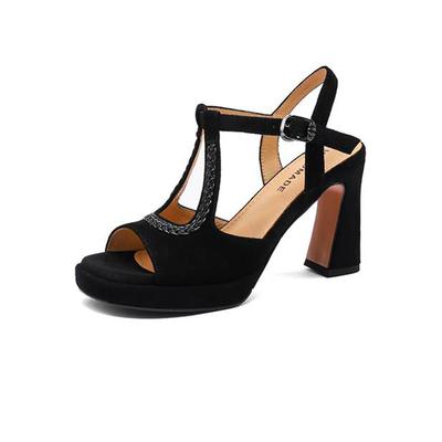 Krazing Pot Замшевые туфли-лодочки из овчины с открытым носком, размер 40, на толстом каблуке, свадебные, супервысокий каблук, ремешки с пряжками, офисные, осенние