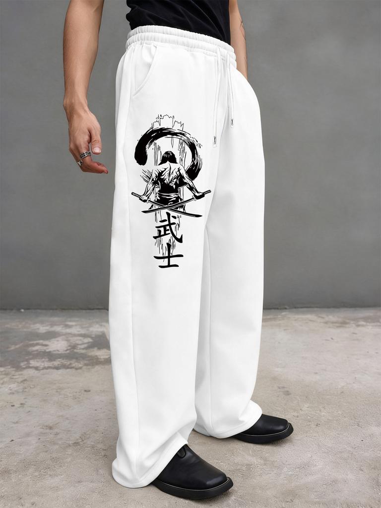 Мужские спортивные штаны с карманами и шнурком - Широкие штаны для отдыха, бега, тренировок, йоги, джоггеры