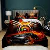 Комплект постельного белья Гоночная машина Размер Твин Пылающее красное пламя Комплект пододеяльника 3D Покрывало с изображением спортивной машины Кинг 2/3 предмета Полиэстеровое покрывало