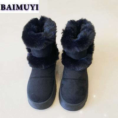 Меховые балетки на платформе женские зимние ботильоны теплая обувь 2025 тренд новые короткие плюшевые хлопковые ботинки челси повседневные прогулочные женские ботинки