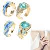 Inspirational Oceans Rings Adjustable Waving Designs In Silver Elegant Gifts for Women Ladies Sturdy Resin Craftsmanship