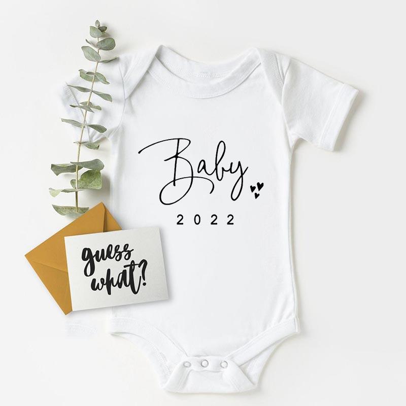 Baby Announcement Onesies Coming Soon 2022 Newborn Baby Bodysuits Summer Boys Girls Romper Body Pregnancy Reveal Clothes