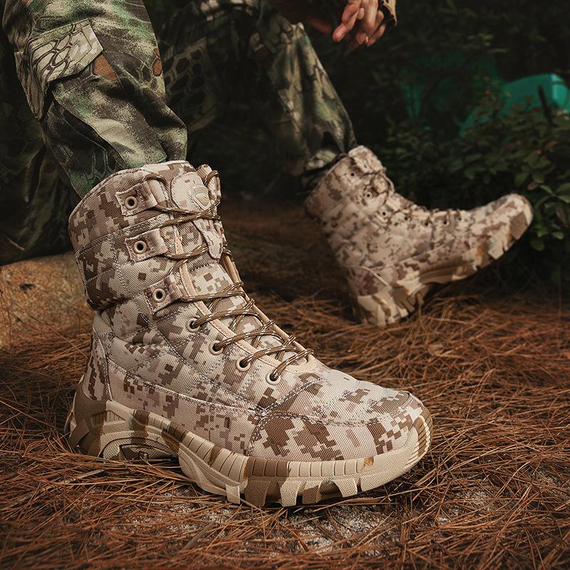 Combat Boots Men's Outdoor Camouflage Boots High-top Outdoor Mountaineering Boots Men's Hiking Boots Men's