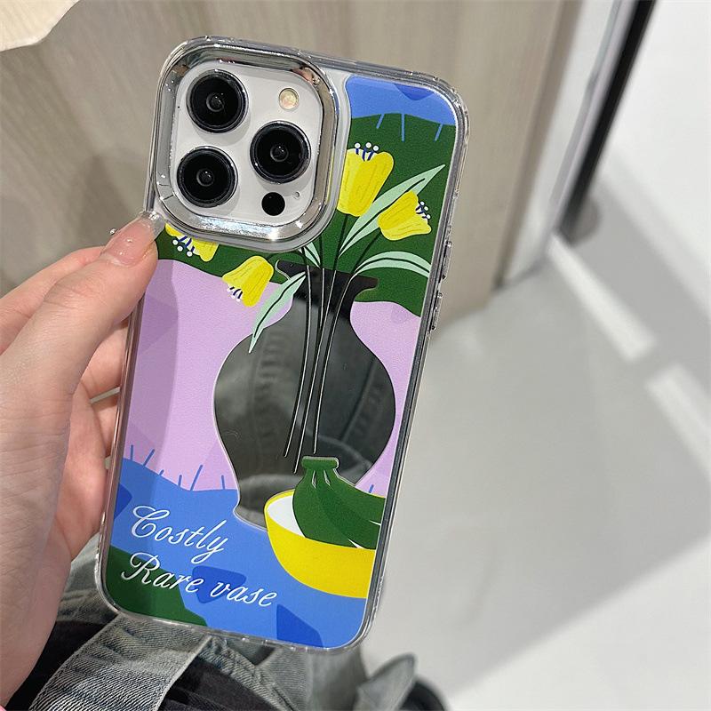 Чехол Zhitai Three-in-One Mirror для iPhone 16 Pro, Apple 15 и 14 Pro Max — прозрачный и креативный дизайн