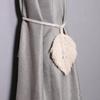 Leaf Macrame Curtain Tie Backs Hand-Woven Cotton Tassel Curtain Straps Tie Decorative Accessories for Living Room Boho Decor