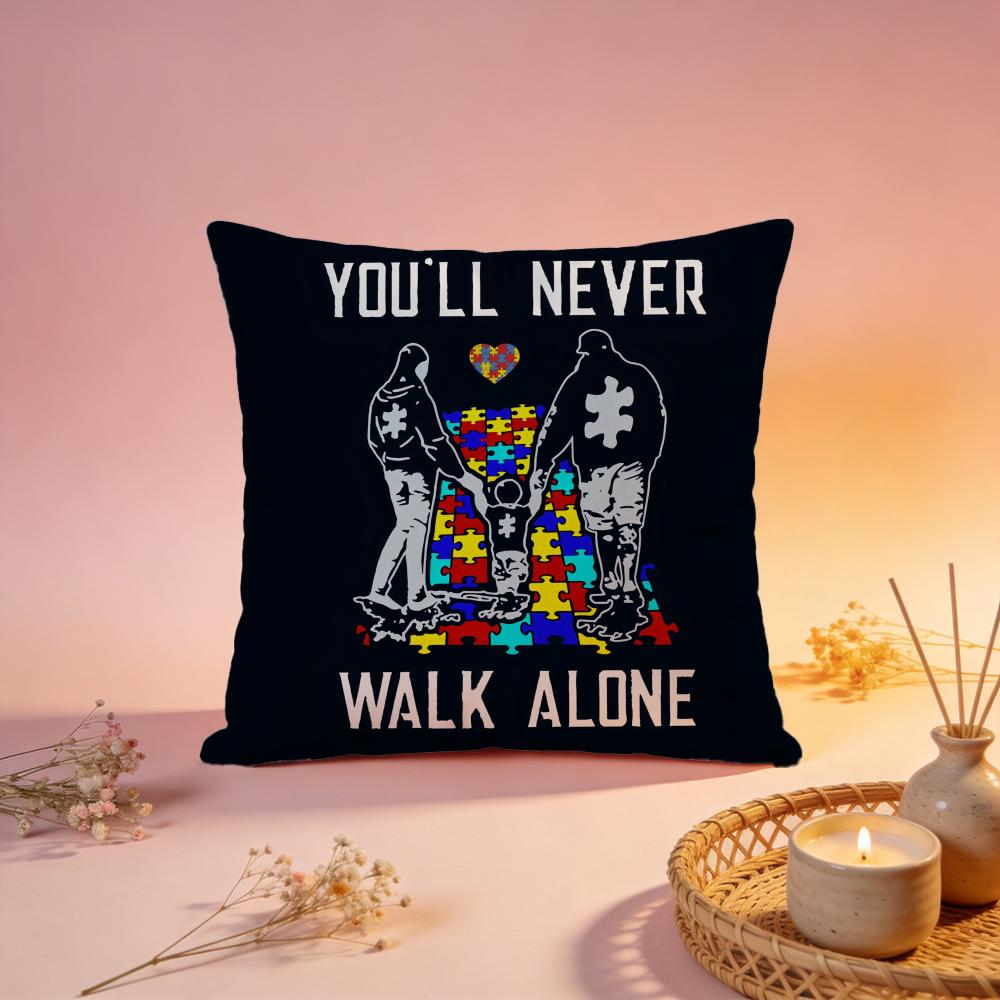 Hot AAutism Support Puzzleiou Cushion Cover Comfortable Durable Pillow Cover MultiScene for Home Office Car Sofa