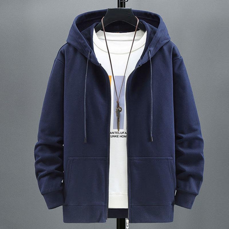 Мужские негабаритные мужские однотонные толстовки с капюшоном, пальто с капюшоном, толстые/тонкие хлопковые толстовки, спортивная одежда для женщин, хлопок плюс бархатная молния, кардиган для тренировок