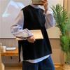 Men's Split Sweater Vest - Hong Kong Style Trendy Loose Knit Waistcoat for Spring & Autumn