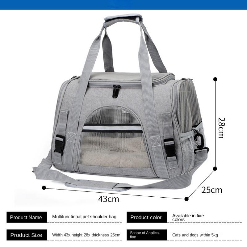 Pet Carrier Bag Portable Pet Handbag Breathable Airline Approved Two Sided Shoulder Bag For Dog and Cat Dog Accessories