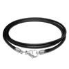 2.5mm Black Braid Wax Cord DIY Pendant Necklace Jewelry Making Handmade Leather Rope Titanium Steel Lobster Buckle Chain