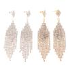 S925 Silver Needle Classic Shiny  Earrings Ladies Exaggerated Long