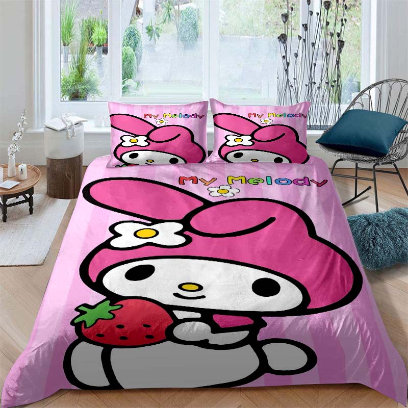 Cartoon My Melody soft and comfortable duvet cover, children's bedding set gift, extra large size, multiple sizes available.