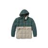 Timberland Raeburn Color Block Hooded Half Zip Down Jacket Unisex Jackets Fuchsia-Green Sand A616W-DB3