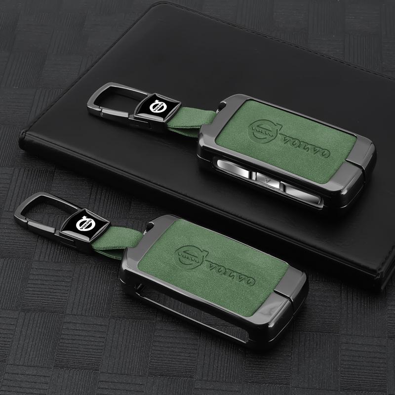 Suede Zinc Alloy Car Key Case Cover Shell Holder For Volvo XC60 XC40 XC90 S90 V60 S60 V90 C40 Polestar 1 Polestar 2 Accessories GY6
