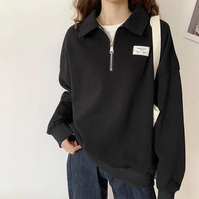 Женская однотонная толстовка с длинным рукавом на молнии с короткими рукавами на весну и осень