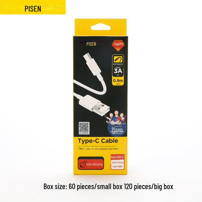 Кабель PISEN 60W Super Fast Charging C to C для ноутбуков Huawei и Android