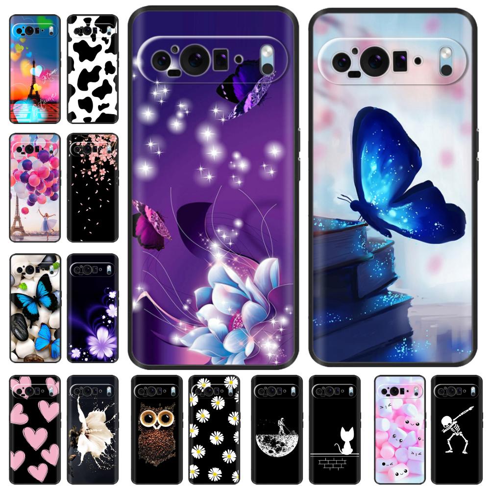 For Google Pixel 9 Pro Case Pixel 9 Pro XL Cover Soft Black Silicone Bumper Protector TPU Cases for Google Pixel9 Pixel 9 Pro XL