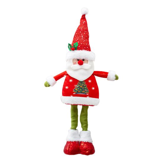 Рождественская кукла-украшение с выдвижными длинными ногами, плюшевая кукла Санта/Снеговик/Олень, игрушка, настольное стоячее украшение для подоконника, полки, каминной полки