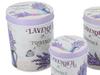 Set of 4 Metal Cans Lavender Container for Tea, Coffee, Spices