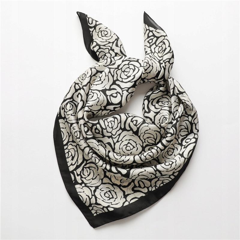 Scarf with print, women' synthetic silk, gift scarf, 70x70