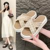 Premium Cool Slippers Women's Summer Outer Wear 2025 New Thick-bottomed Fashion Cross-casual One-word Beach Cool Slippers