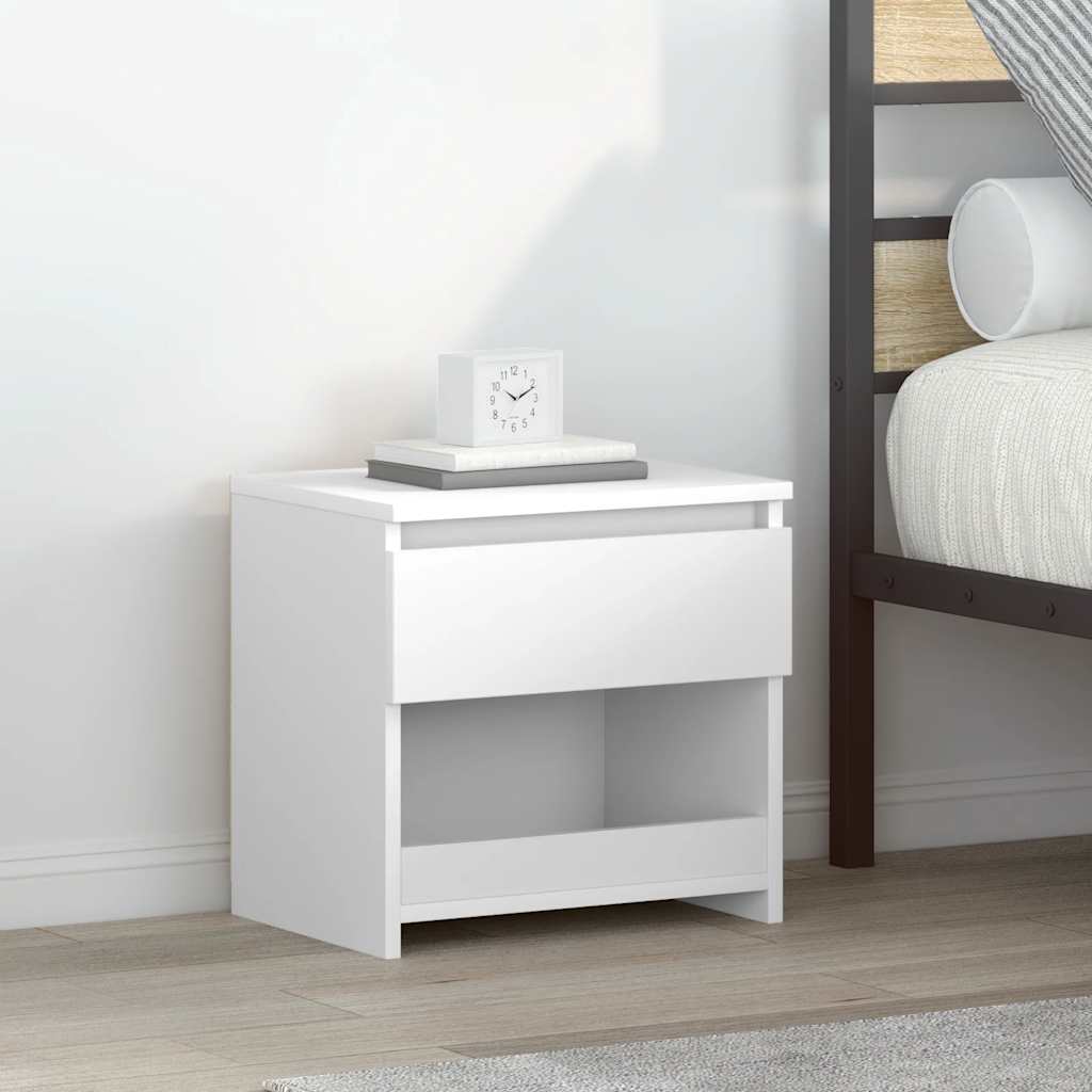 Nightstands 2 pcs. High Gloss White 40 x 30 x 39 cm Particleboard