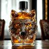 Unique Whiskey Wolf Head Glass Decanter, Perfect for Whiskey Bottle Home Bar Decor Gifts