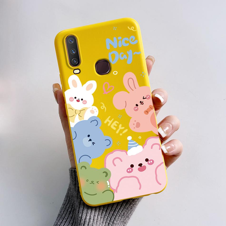 For Vivo Y12 Case 1904 1940 Cartoon Bear Frog Cover For Vivo Y15 Y17 1902 1901 Soft Silicone Phone Case For Vivo Y17 Y12 Bumper
