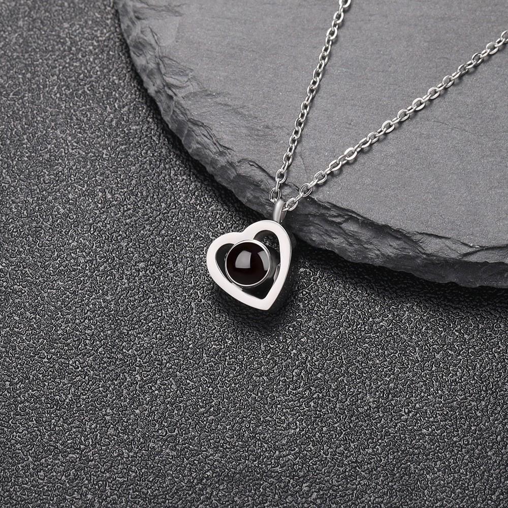 Custom Engravable Heart Pendant Projection Necklace for Thanksgiving, Christmas & Valentine's Day - Waterproof & Dustproof Limited Edition