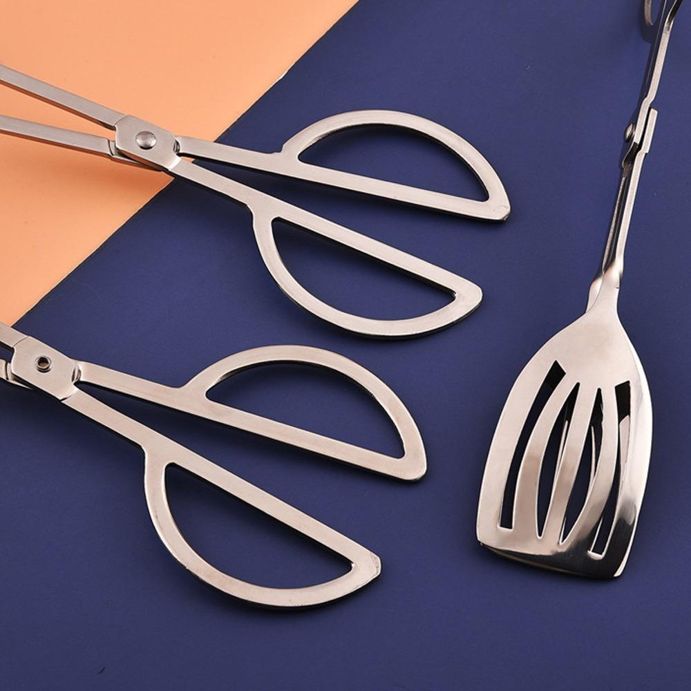 2 PCS Silver Serving Tongs Rust Proof Buffet Tongs Practical Food Tongs  Home Kitchen