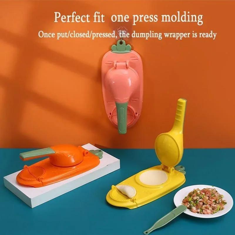 2 In 1 DIY Dumplings Maker Dough Pressing Tool Manual Wrapper Making Plastic Mold Skin Artifact Dough Press Kitchen Accessorie