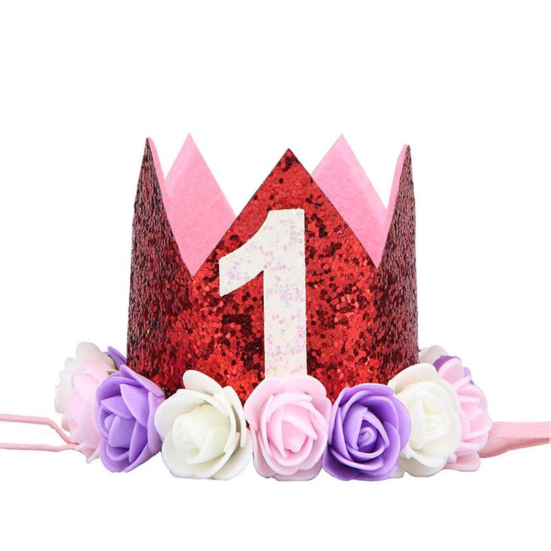 Головной убор на день рождения шляпа корона детский номер фото цветок вечеринка 1 шт день рождения ребенок корона выступление повязка на голову повязка на голову аксессуары