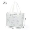 White Trendy Floral Style Simple Lightweight Lunch Bag Tote With Handle Carry