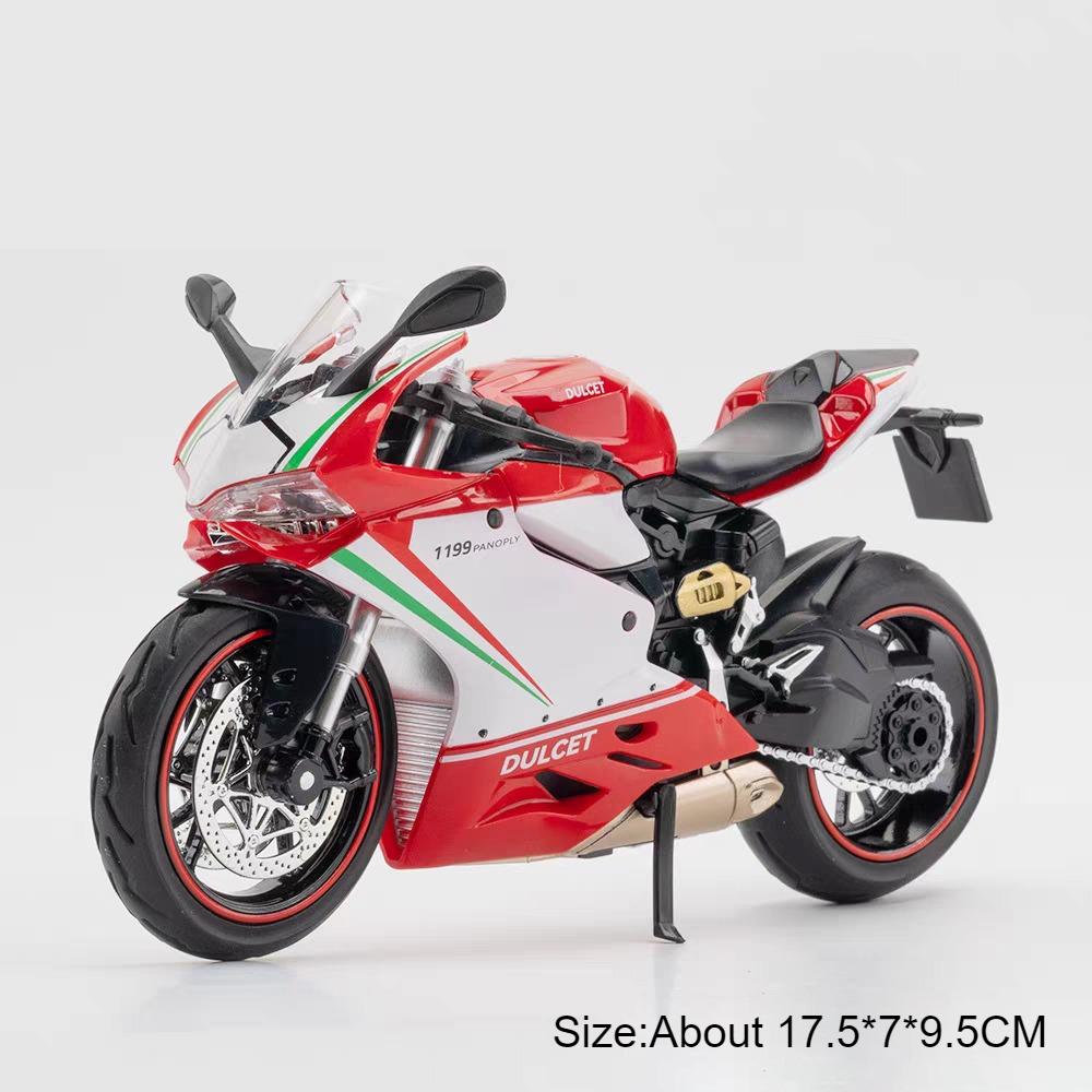 1:Модель мотоцикла 1/12 1199 HP4, игрушечная машинка, металлическая литая, поворот колеса, амортизация, модели мотоциклов для детей, подарки