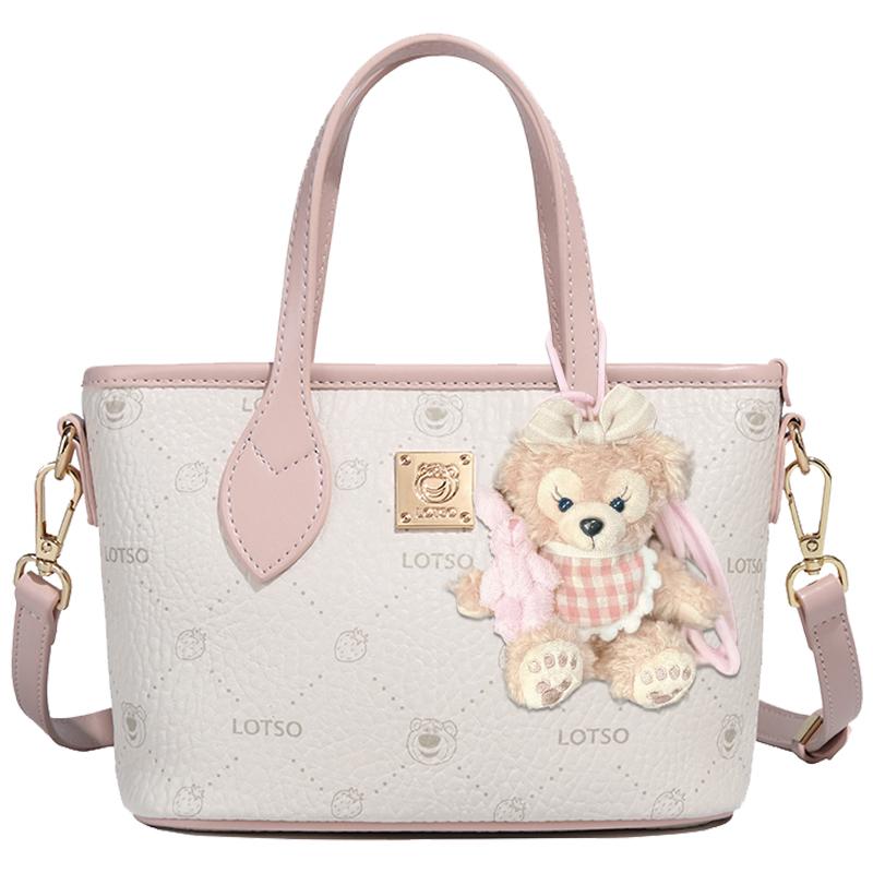 Disney Strawberry Bear Tote Bag Sweet Cute Daily Versatile Fashion College Style Simple Compact Commuting Outing Dating Women Tote Bag BMK-72649