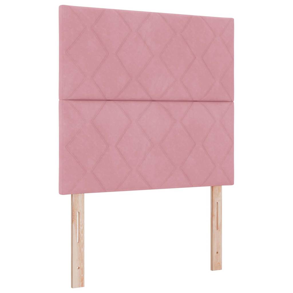 Box Spring Bed with Headboard Pink 100 x 200 cm Velvet