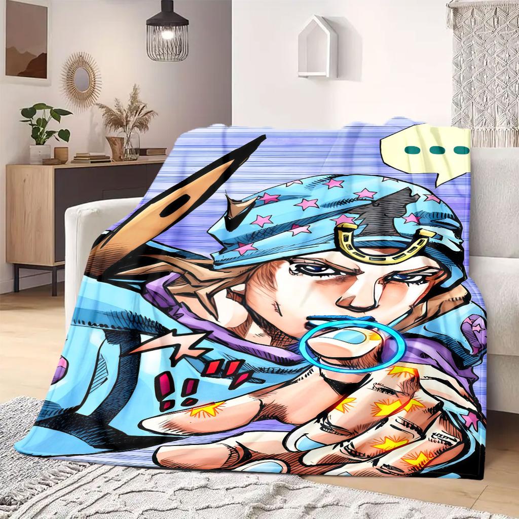 Фланелевое одеяло JOJO Аниме Теплое, Удобное, Подходит для Спален, Диванов, Кроватей, Стульев, Пикников, Путешествий